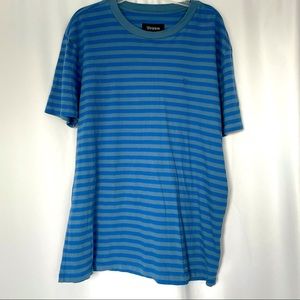 Brixton MFG Supply Co Blue Striped T-Shirt